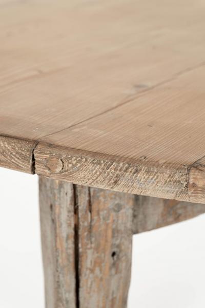 Pine Cricket Table with Gray Painted Base