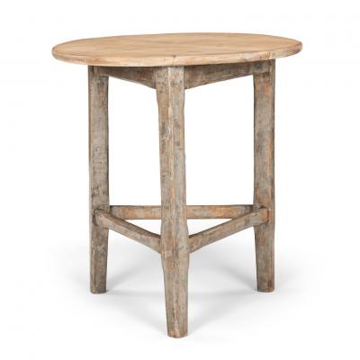 Pine Cricket Table with Gray Painted Base