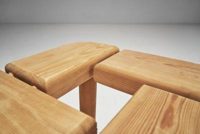 Pine Sauna Stools for Finnsauna Lagerholm Finland 1950s