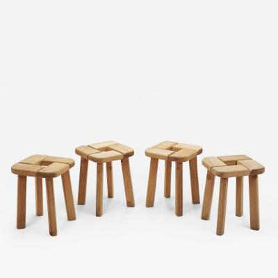 Pine Sauna Stools for Finnsauna Lagerholm Finland 1950s