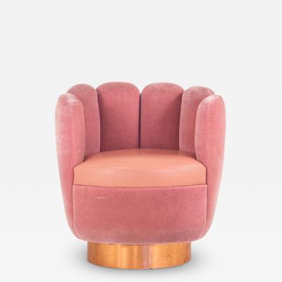 Pink Mohair and Leather Swivel Chair Sketch Restaurant London 2014