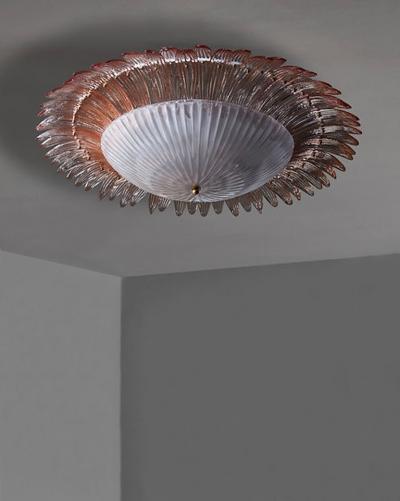 Pink Murano Glass Flush Mount