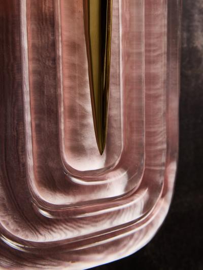 Pink Murano with Brass Accents Wall Sconces