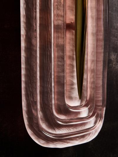 Pink Murano with Brass Accents Wall Sconces