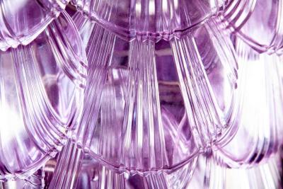 Pink Shell Murano Glass Huge Chandelier 1980