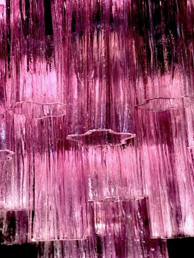 Pink Tronchi Pair of Murano Glass Chandelier 1970s