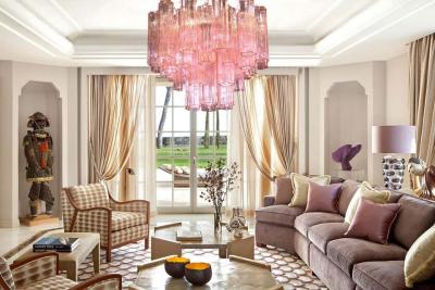 Pink Tronchi Pair of Murano Glass Chandelier 1970s