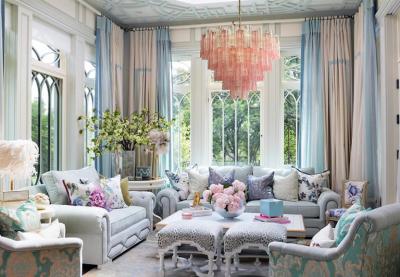 Pink and Clear Large Murano Glass Tronchi Chandelier or Ceiling Light