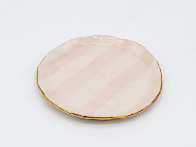Pink and white Petit dish with gilding