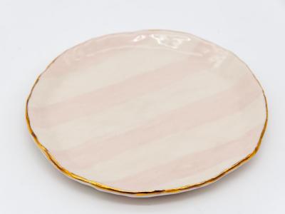 Pink and white Petit dish with gilding