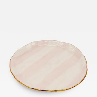 Pink and white Petit dish with gilding