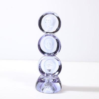 Pino Signoretto Mid Century Hand Blown Murano Glass Portrait Sculpture Signed Pino Signoretto