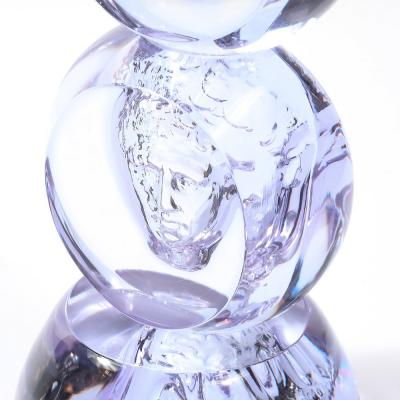 Pino Signoretto Mid Century Hand Blown Murano Glass Portrait Sculpture Signed Pino Signoretto