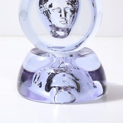 Pino Signoretto Mid Century Hand Blown Murano Glass Portrait Sculpture Signed Pino Signoretto