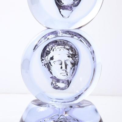Pino Signoretto Mid Century Hand Blown Murano Glass Portrait Sculpture Signed Pino Signoretto