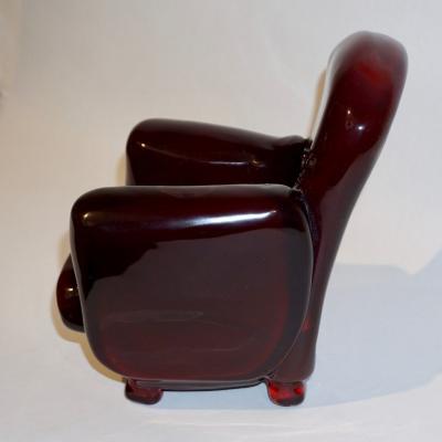 Pino Signoretto Pino Signoretto 1980s Italian Burgundy Red Murano Glass Miniature Armchair
