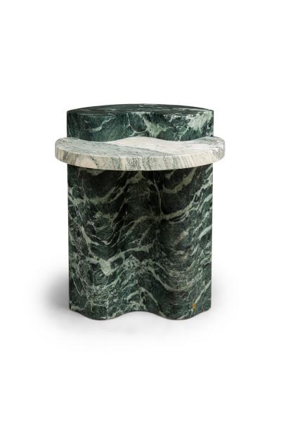 Piotr Dabrowa for Serafini Italian Contemporary Verde Alpi Marble End Side Table