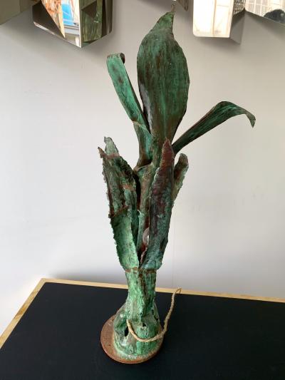 Plant Lamp Lacquered Metal Brass France 1970s