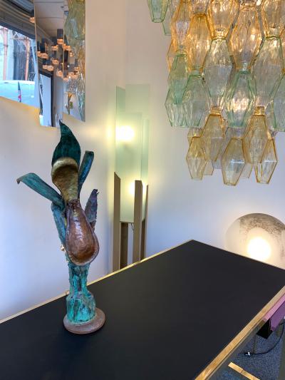 Plant Lamp Lacquered Metal Brass France 1970s