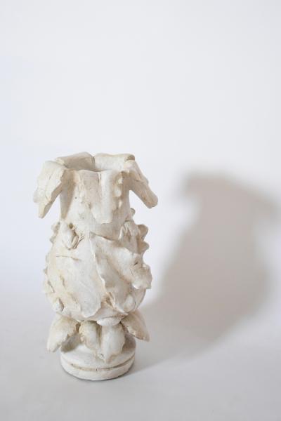 Plaster vase with floral pattern 1920s