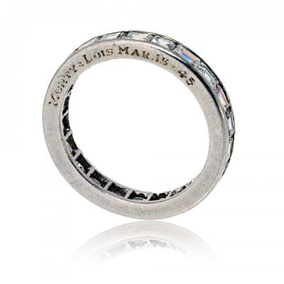 Platinum 1 00cttw Square Asscher Cut Diamond Channel Set Eternity Band