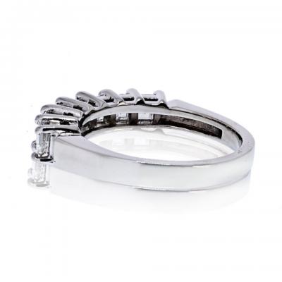 Platinum 1 75cttw Square Emerald Cut Diamond Wedding Band