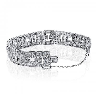 Platinum 10 00cttw Vintage Diamond Bracelet