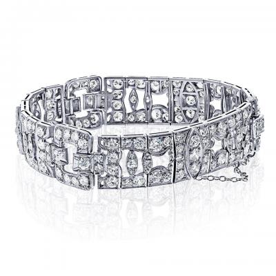 Platinum 10 00cttw Vintage Diamond Bracelet