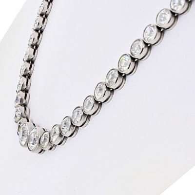 Platinum 15 10ct Old European Cut Diamond Necklace