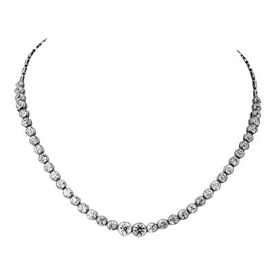 Platinum 15 10ct Old European Cut Diamond Necklace
