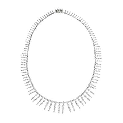 Platinum 18K White Gold 23 Carat Diamond Bib Necklace