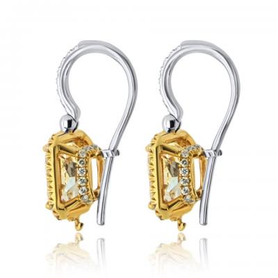 Platinum 18K Yellow Gold 2 01 FYFC SI1 GIA Earrings