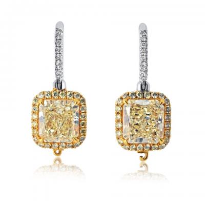 Platinum 18K Yellow Gold 2 01 FYFC SI1 GIA Earrings