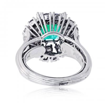 Platinum 2 carat Green Emerald and Diamond Ring