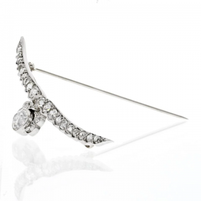 Platinum 3 00cttw Antique Old Mine Diamond Brooch