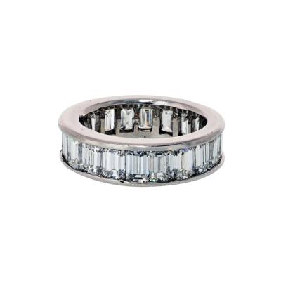 Platinum 5 00cttw Emerald Cut Diamond Channel Set Eternity Band