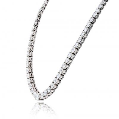Platinum 53 71cttw Round Diamond Tennis Necklace Riviera