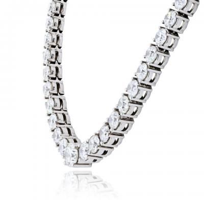 Platinum 53 71cttw Round Diamond Tennis Necklace Riviera