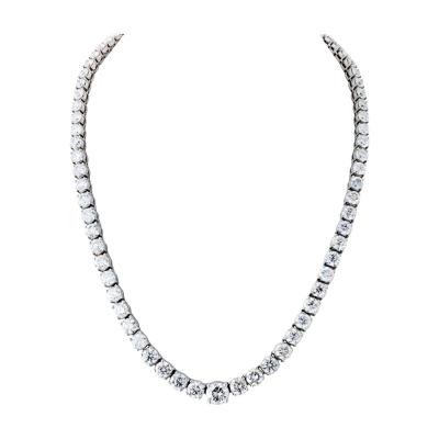 Platinum 53 71cttw Round Diamond Tennis Necklace Riviera