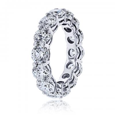 Platinum 7 09cttw Shared Prong Round Diamond Wedding Band