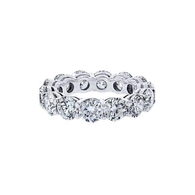 Platinum 7 09cttw Shared Prong Round Diamond Wedding Band
