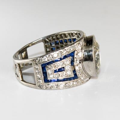 Platinum Art Deco Old Euro Cut Diamond Ring 2 75ct