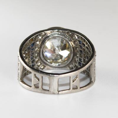 Platinum Art Deco Old Euro Cut Diamond Ring 2 75ct