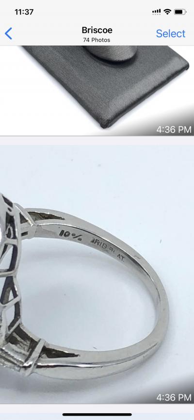 Platinum Cabochon Sapphire ring