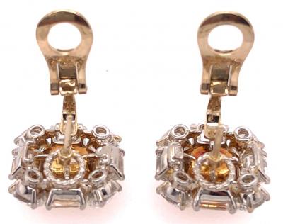 Platinum Colored Diamond and Diamond Ear Studs 12 72 Carat Total Diamond Weight