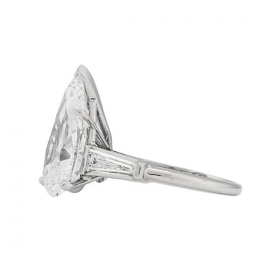Platinum GIA Certified 6 73ct Pear Shape Diamond Solitaire Ring D SI2