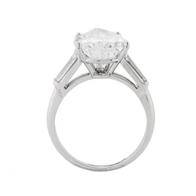 Platinum GIA Certified 6 73ct Pear Shape Diamond Solitaire Ring D SI2