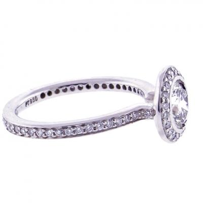 Platinum Leo Diamond Halo Solitaire