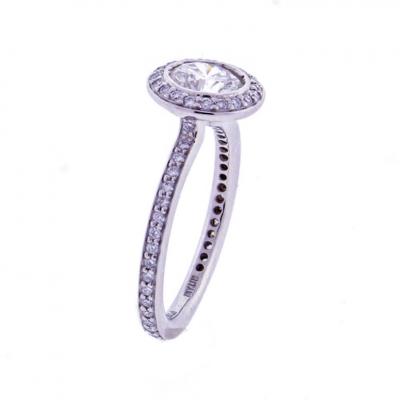 Platinum Leo Diamond Halo Solitaire