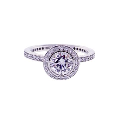 Platinum Leo Diamond Halo Solitaire